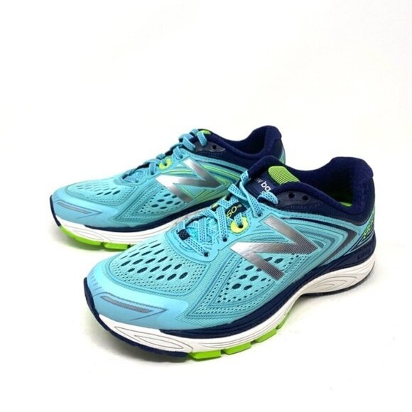 New Balance W860BN8 Womens Distance Seaspray/Pigment/Energy Lime Sneakers WIDE - Picture 2 of 8
